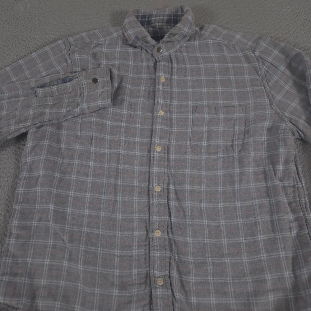 Faherty Shirt Mens L Multi The Reversible Plaid Flannel Double Cloth Button Down